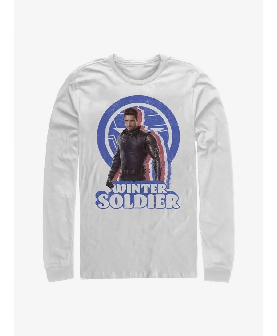 Unique Marvel The Falcon And The Winter Soldier Bucky Pose Long-Sleeve T-Shirt $13.16 T-Shirts