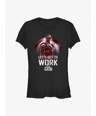 Hot Selling Marvel The Falcon And The Winter Soldier Falcon Let's Get To Work Girls T-Shirt $7.60 T-Shirts