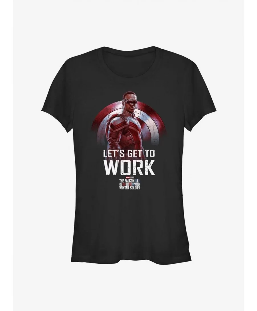 Hot Selling Marvel The Falcon And The Winter Soldier Falcon Let's Get To Work Girls T-Shirt $7.60 T-Shirts