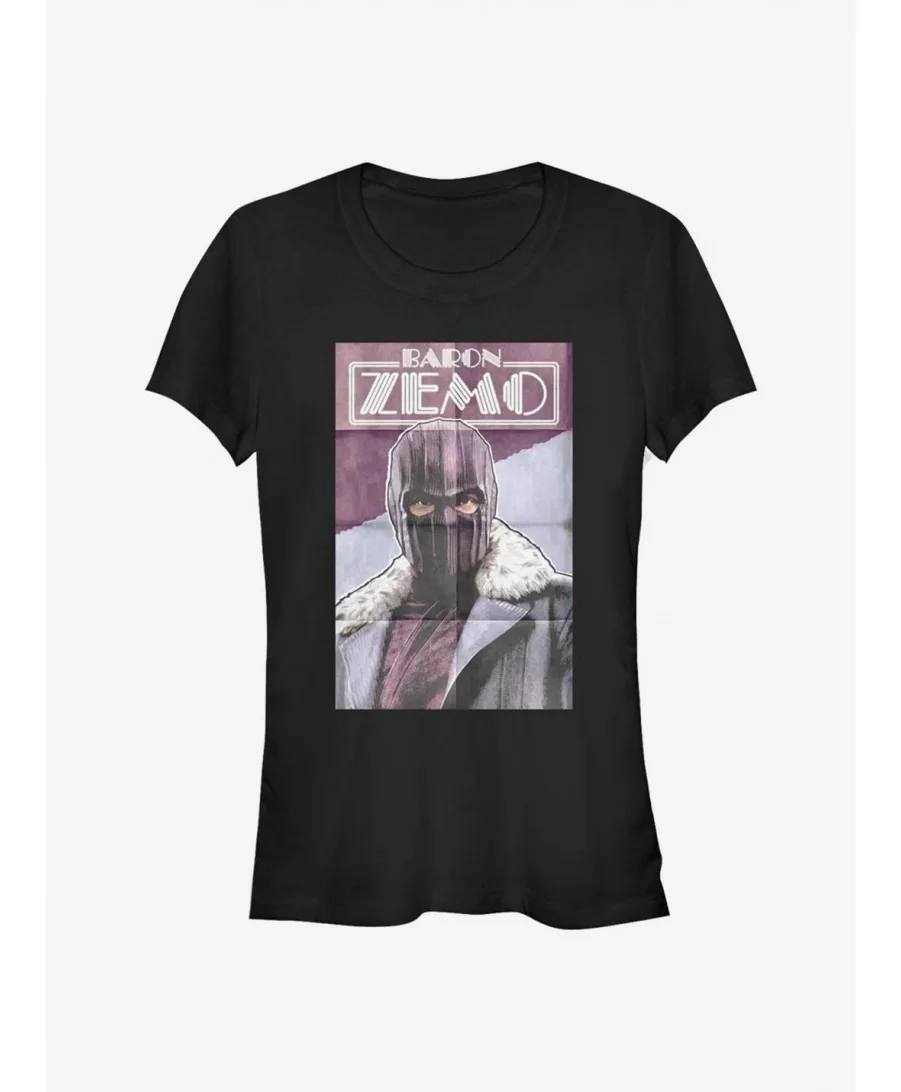 Flash Deal Marvel The Falcon And The Winter Soldier Baron Zemo Poster Girls T-Shirt $5.34 T-Shirts