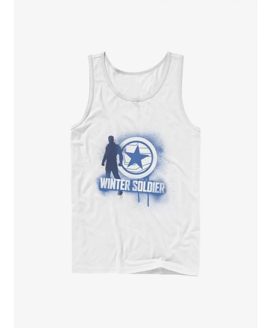 Seasonal Sale Marvel The Falcon And The Winter Soldier Name Spray Paint Tank $5.98 Tanks