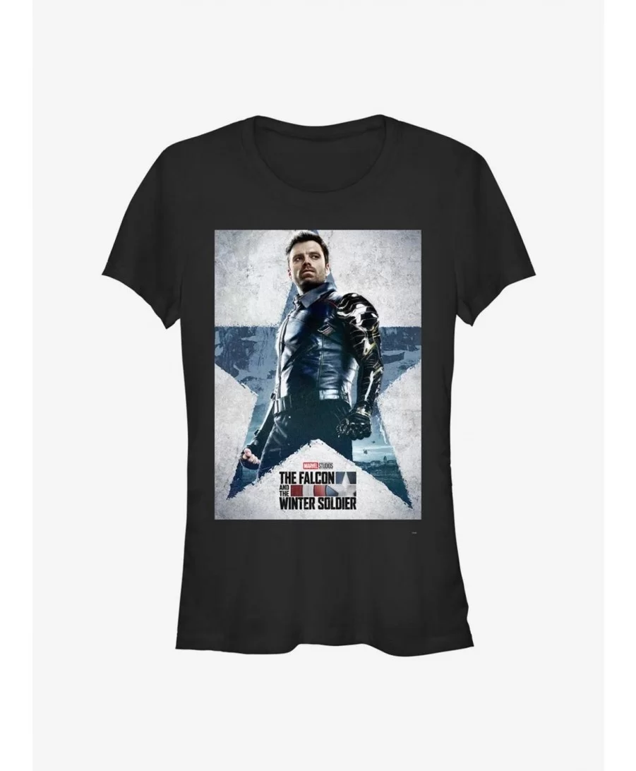 Flash Deal Marvel The Falcon And The Winter Soldier Poster Girls T-Shirt $5.02 T-Shirts