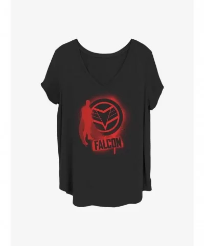 Huge Discount Marvel The Falcon and the Winter Soldier Falcon Spray Paint Girls T-Shirt Plus Size $11.56 T-Shirts