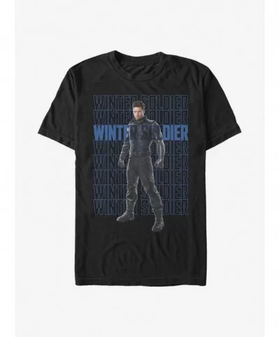 Crazy Deals Marvel The Falcon And The Winter Soldier Winter Soldier Repeating T-Shirt $5.44 T-Shirts