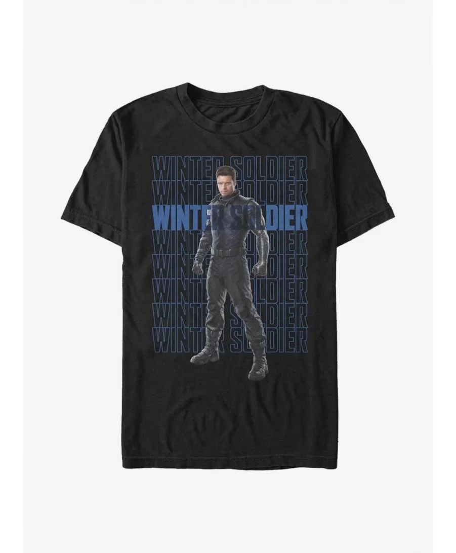 Crazy Deals Marvel The Falcon And The Winter Soldier Winter Soldier Repeating T-Shirt $5.44 T-Shirts