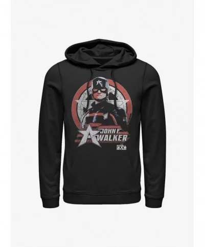 New Arrival Marvel The Falcon And The Winter Soldier Walker Captain America Walker Shield Hoodie $16.52 Hoodies