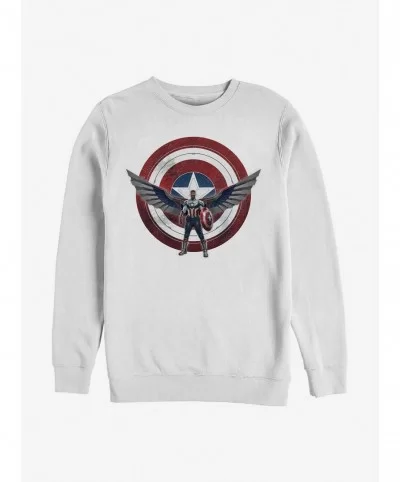 Absolute Discount Marvel The Falcon And The Winter Soldier Wield The Shield Crew Sweatshirt $13.87 Sweatshirts