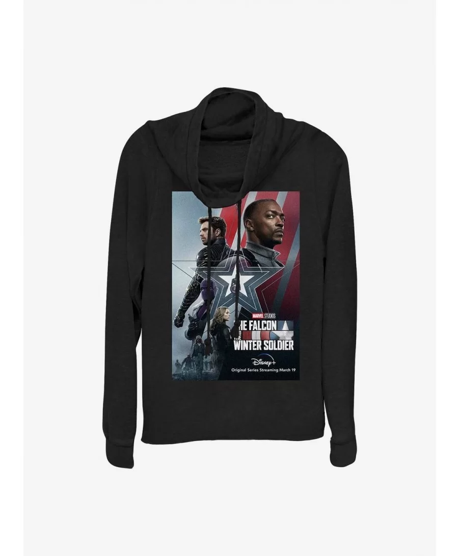 Special Marvel The Falcon And The Winter Soldier Poster Cowlneck Long-Sleeve Girls Top $13.29 Tops