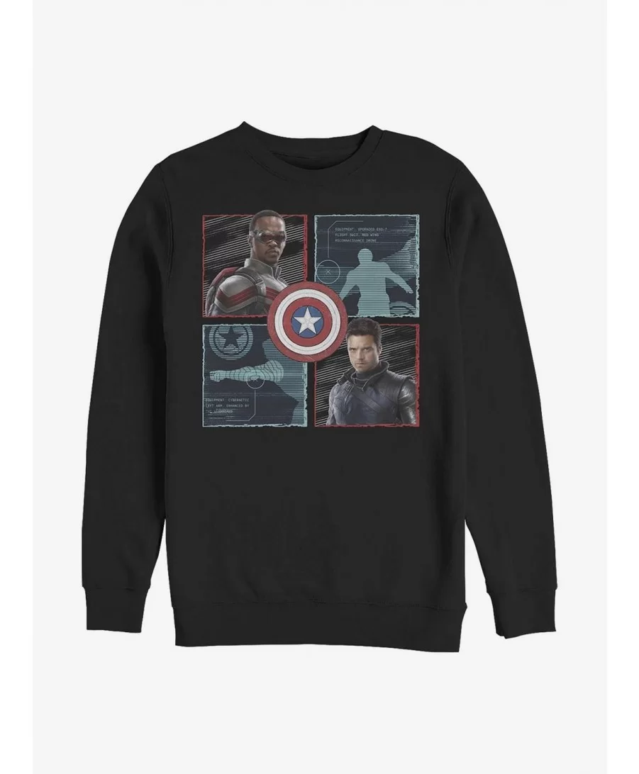 Discount Marvel The Falcon And The Winter Soldier Hero Box Up Crew Sweatshirt $13.87 Sweatshirts