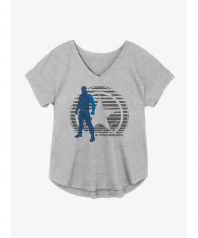 Hot Selling Marvel The Falcon And The Winter Soldier Bucky Lockup Girls Plus Size T-Shirt $7.86 T-Shirts