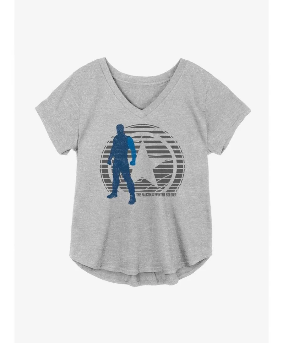 Hot Selling Marvel The Falcon And The Winter Soldier Bucky Lockup Girls Plus Size T-Shirt $7.86 T-Shirts