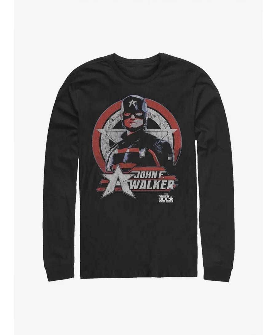 Value for Money Marvel The Falcon And The Winter Soldier Walker Captain America Walker Shield Long-Sleeve T-Shirt $10.53 T-Sh...