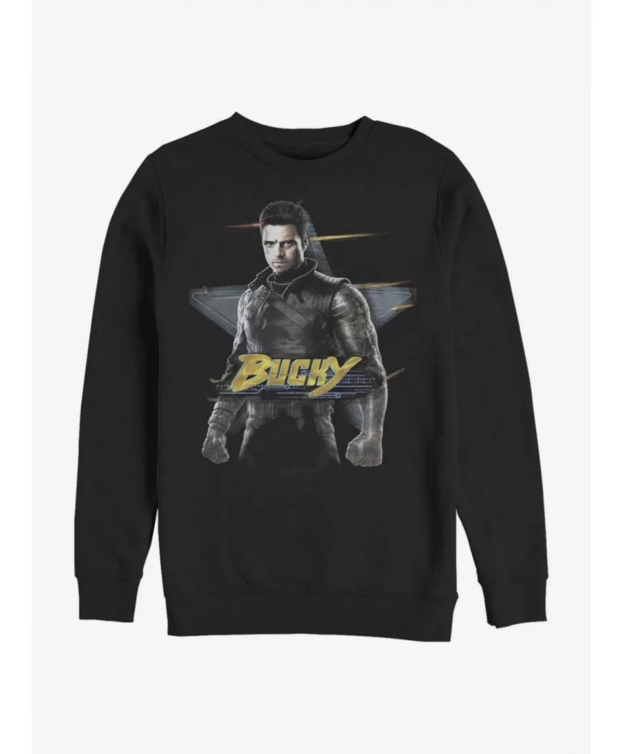 Premium Marvel The Falcon And The Winter Soldier Bucky Crew Sweatshirt $14.17 Sweatshirts