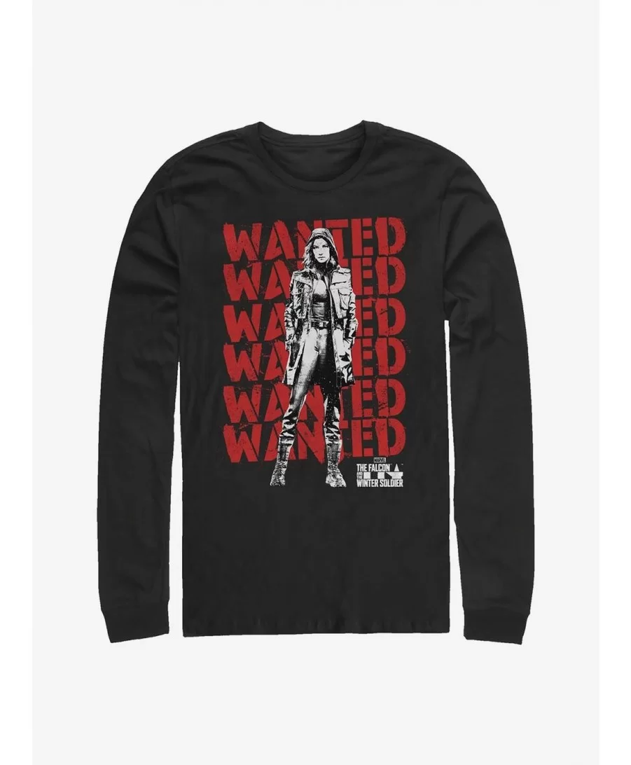 New Arrival Marvel The Falcon And The Winter Soldier Wanted Repeating Carter Long-Sleeve T-Shirt $11.84 T-Shirts