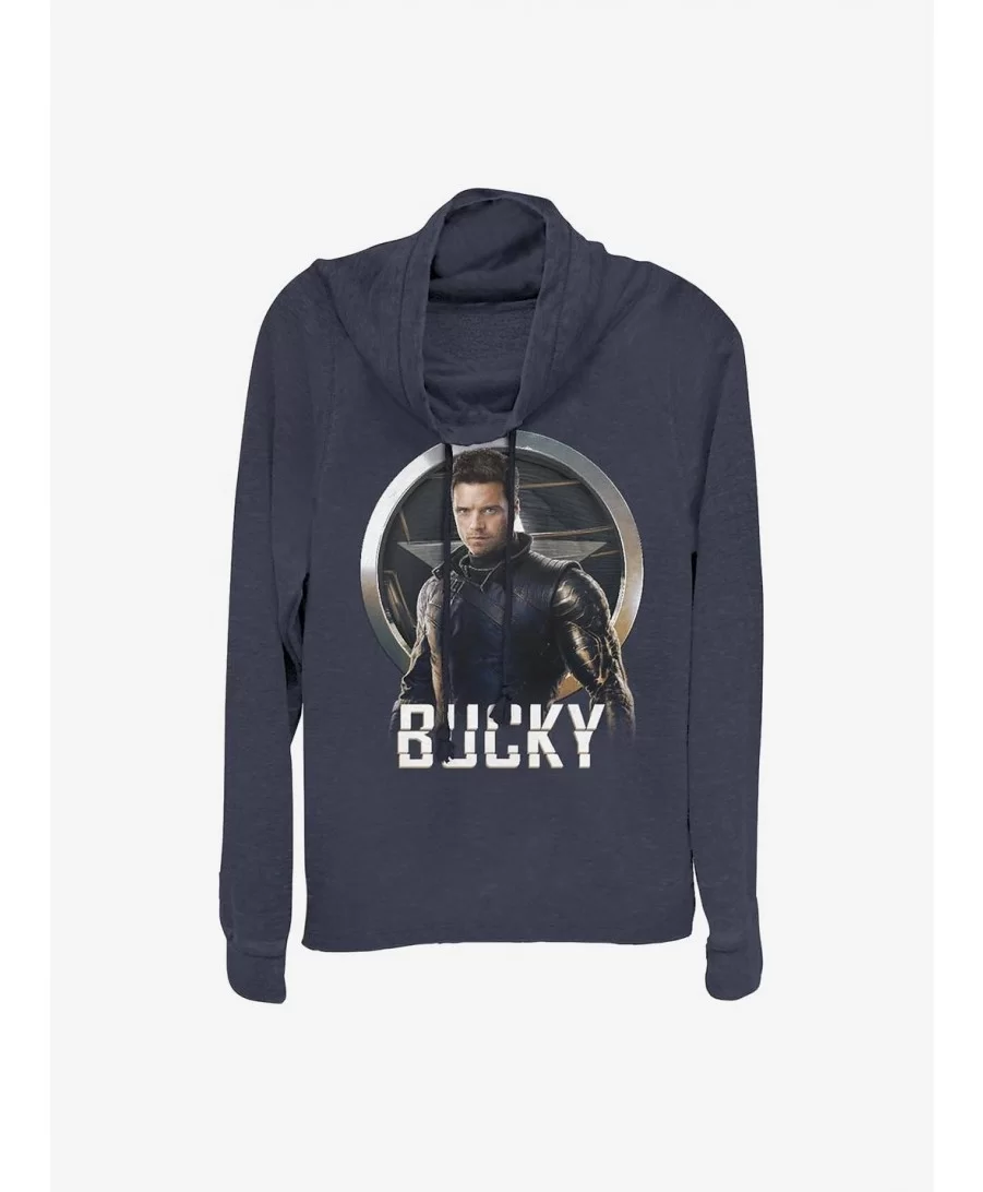 Hot Selling Marvel The Falcon And The Winter Soldier Soldiers Arm Bucky Cowlneck Long-Sleeve Girls Top $17.60 Tops