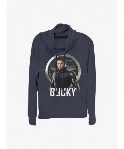 Hot Selling Marvel The Falcon And The Winter Soldier Soldiers Arm Bucky Cowlneck Long-Sleeve Girls Top $17.60 Tops