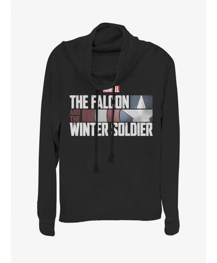 Value Item Marvel The Falcon And The Winter Solider Cowl Neck Long-Sleeve Girls Top $14.37 Tops