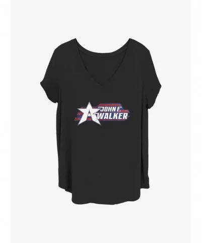 Trendy Marvel The Falcon and the Winter Soldier Walker Logo Girls T-Shirt Plus Size $8.09 T-Shirts