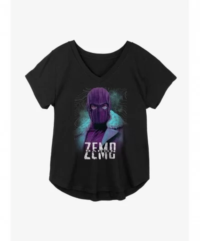 Limited Time Special Marvel The Falcon And The Winter Soldier Baron Zemo Masked Girls Plus Size T-Shirt $8.55 T-Shirts