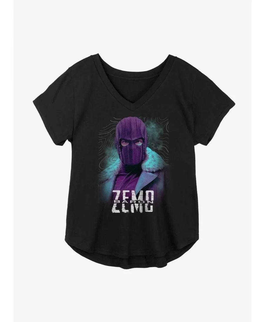 Limited Time Special Marvel The Falcon And The Winter Soldier Baron Zemo Masked Girls Plus Size T-Shirt $8.55 T-Shirts