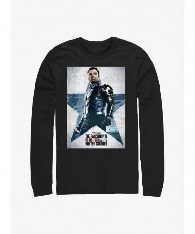 Limited-time Offer Marvel The Falcon And The Winter Soldier Bucky Soldier Poster Long-Sleeve T-Shirt $8.69 T-Shirts