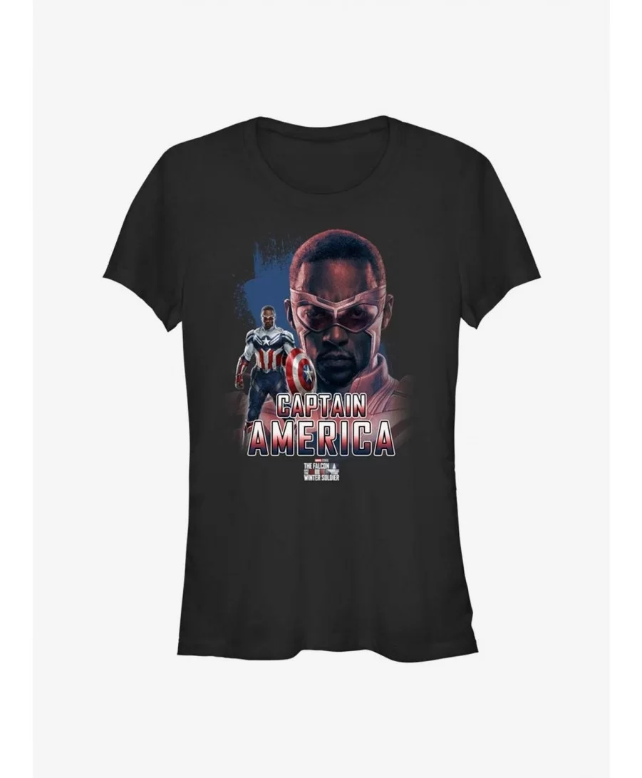 Crazy Deals Marvel The Falcon And The Winter Soldier Captain America Sam Wilson Fierce Pose Girls T-Shirt $5.66 T-Shirts