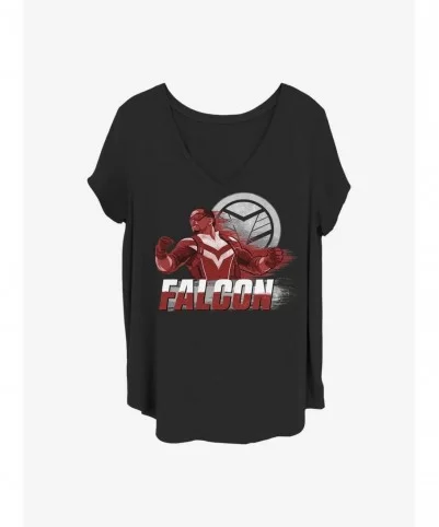 Hot Sale Marvel The Falcon and the Winter Soldier Falcon Speed Girls T-Shirt Plus Size $10.40 T-Shirts