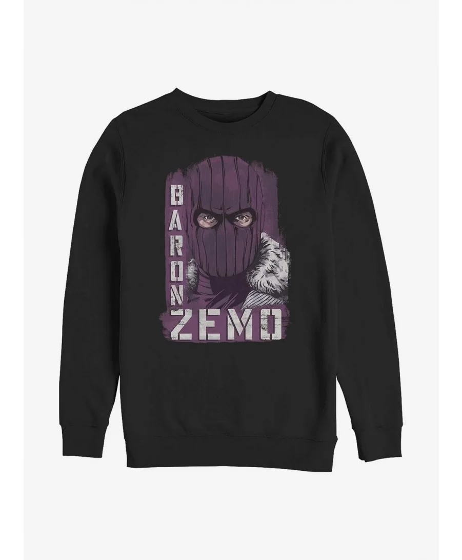 Seasonal Sale Marvel The Falcon And The Winter Soldier Named Zemo Crew Sweatshirt $13.87 Sweatshirts