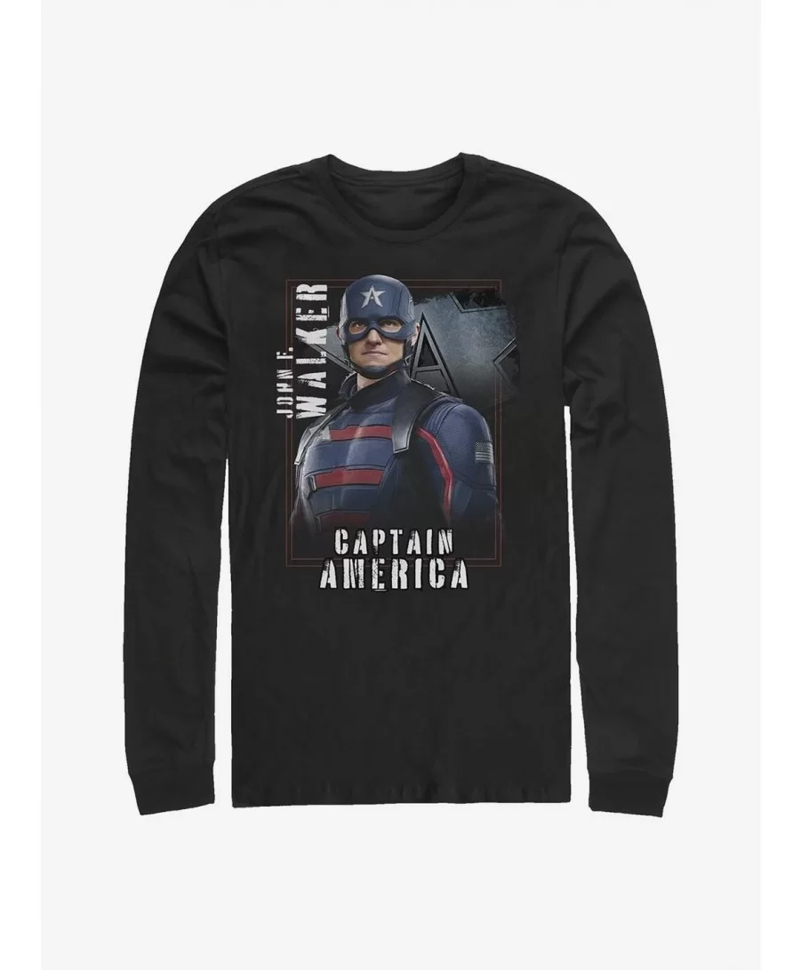 Pre-sale Marvel The Falcon And The Winter Soldier Captain America John F. Walker Long-Sleeve T-Shirt $11.84 T-Shirts