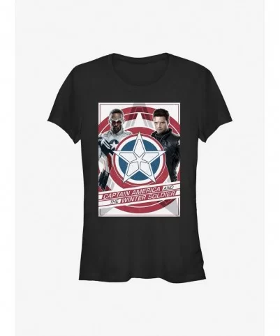 Exclusive Price Marvel The Falcon And The Winter Soldier Shield Poster Girls T-Shirt $6.31 T-Shirts