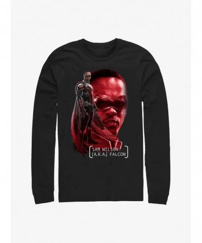 High Quality Marvel The Falcon And The Winter Soldier Sam A.K.A Falcon Long-Sleeve T-Shirt $10.26 T-Shirts