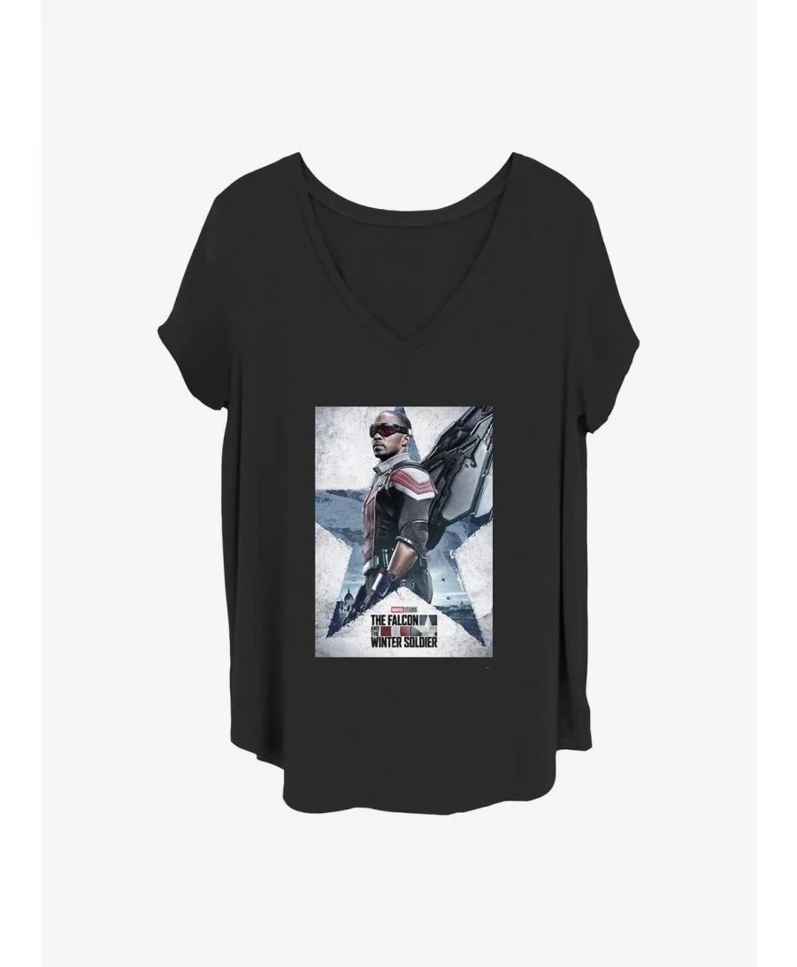 Trendy Marvel The Falcon and the Winter Soldier Falcon Poster Girls T-Shirt Plus Size $8.09 T-Shirts