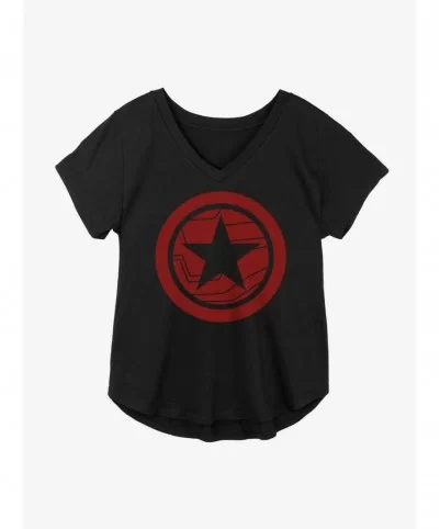 Pre-sale Marvel The Falcon And The Winter Soldier Red Shield Girls Plus Size T-Shirt $9.48 T-Shirts