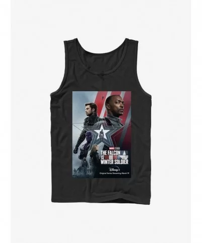 Flash Deal Marvel The Falcon And The Winter Soldier Poster Tank $9.56 Tanks