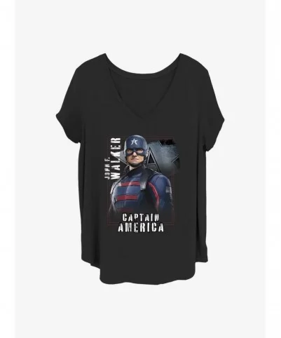 Clearance Marvel The Falcon and the Winter Soldier Walker Hero Girls T-Shirt Plus Size $11.10 T-Shirts