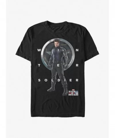 Low Price Marvel The Falcon And The Winter Soldier Winter Soldier Grid Text T-Shirt $6.37 T-Shirts