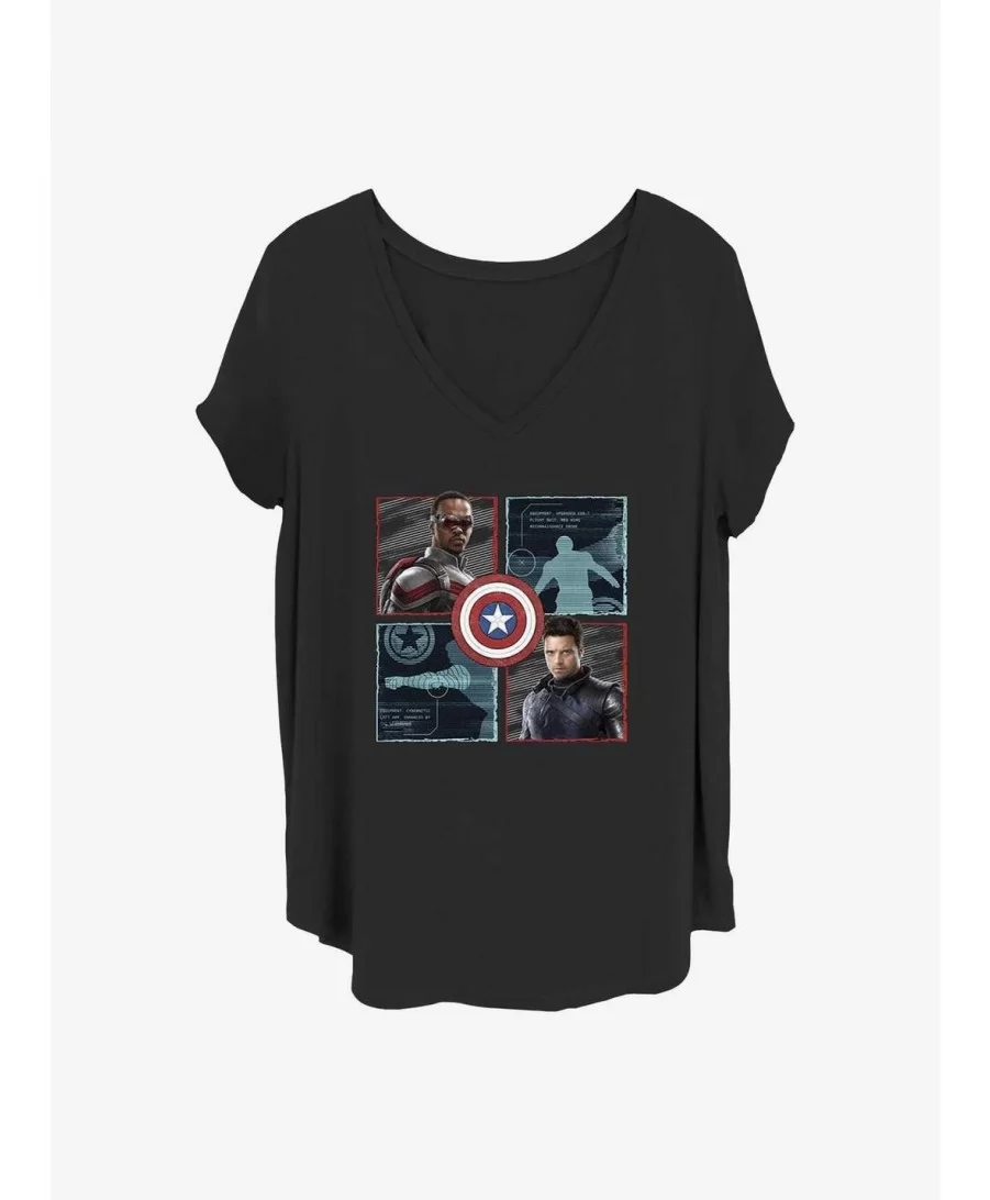 Hot Sale Marvel The Falcon and the Winter Soldier Hero Box Up Girls T-Shirt Plus Size $10.17 T-Shirts