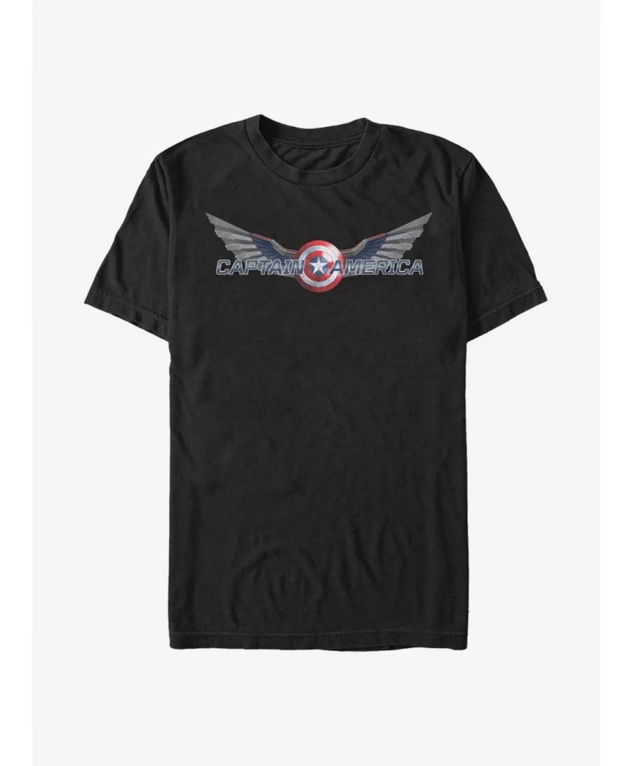 Pre-sale Discount Marvel The Falcon And The Winter Soldier Captain America Falcon Logo T-Shirt $6.99 T-Shirts