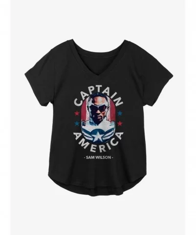 Crazy Deals Marvel The Falcon And The Winter Soldier Sam Wilson Captain America Girls Plus Size T-Shirt $10.87 T-Shirts