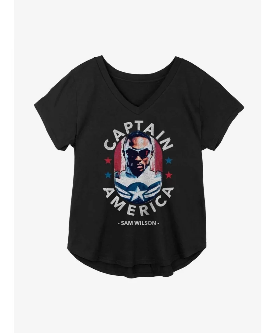 Crazy Deals Marvel The Falcon And The Winter Soldier Sam Wilson Captain America Girls Plus Size T-Shirt $10.87 T-Shirts