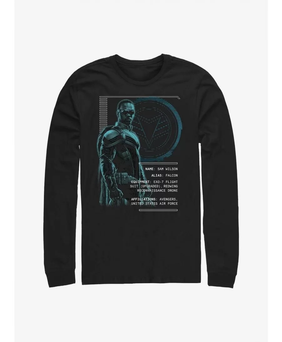 Exclusive Marvel The Falcon And The Winter Soldier Sam Wilson Specs Long-Sleeve T-Shirt $13.16 T-Shirts