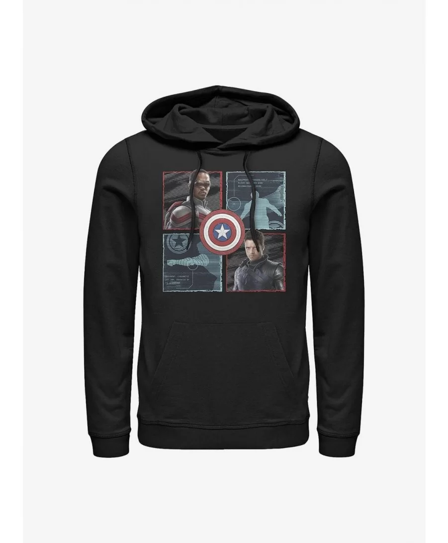 Best Deal Marvel The Falcon And The Winter Soldier Hero Box Up Hoodie $16.52 Hoodies