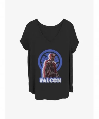 Discount Sale Marvel The Falcon and the Winter Soldier Distressed Falcon Girls T-Shirt Plus Size $8.55 T-Shirts