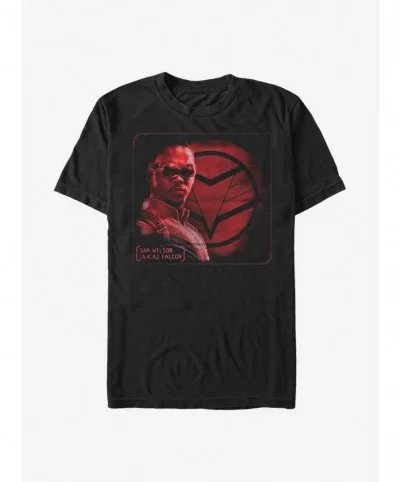 Limited-time Offer Marvel The Falcon And The Winter Soldier Falcon Profile T-Shirt $4.81 T-Shirts