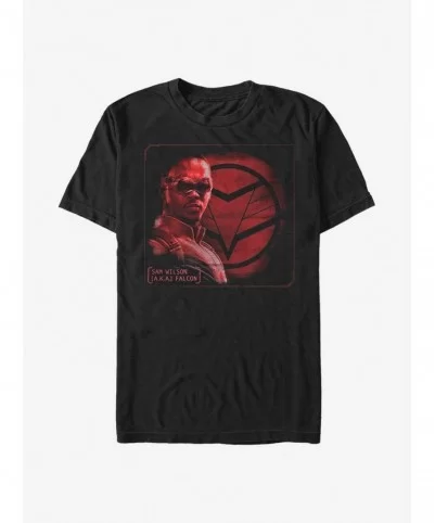 Limited-time Offer Marvel The Falcon And The Winter Soldier Falcon Profile T-Shirt $4.81 T-Shirts