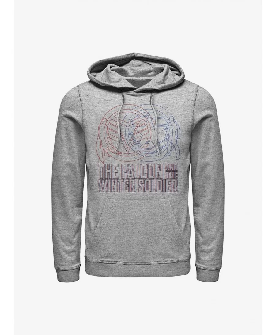 Special Marvel The Falcon And The Winter Soldier Red Blue Wireframe Hoodie $13.65 Hoodies