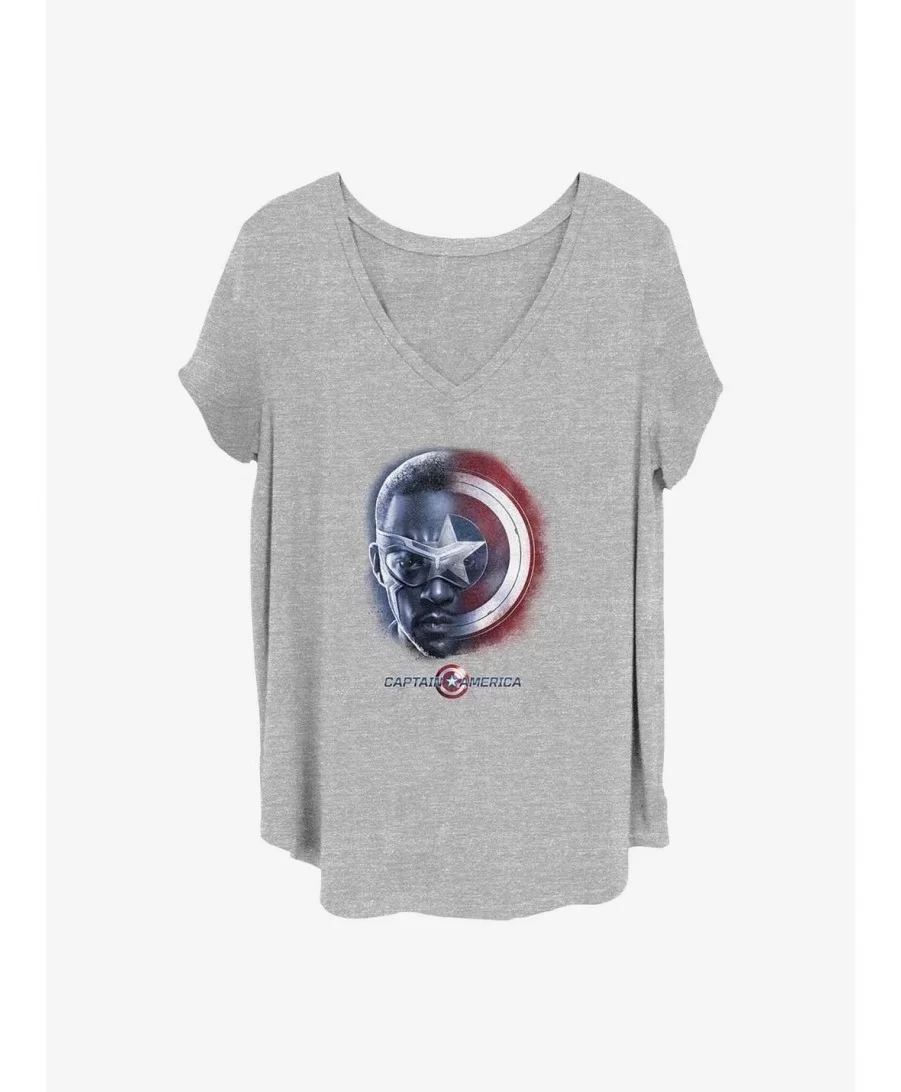 Premium Marvel The Falcon and the Winter Soldier Sam And The Shield Girls T-Shirt Plus Size $9.02 T-Shirts