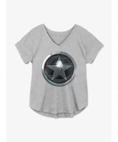 Fashion Marvel The Falcon And The Winter Soldier Winter Soldier Logo Girls Plus Size T-Shirt $9.02 T-Shirts