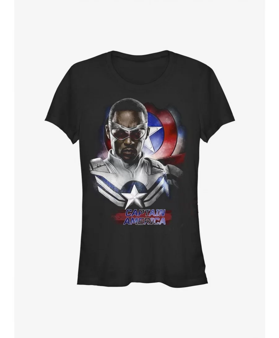 Trendy Marvel The Falcon And The Winter Soldier Captain America Sam Wilson Pose Girls T-Shirt $5.66 T-Shirts