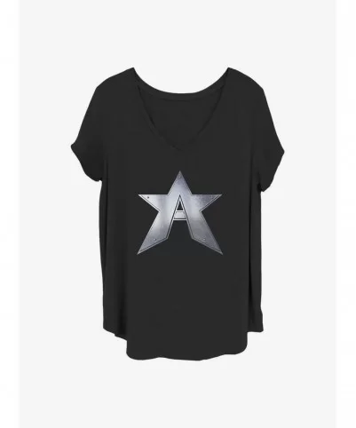 Crazy Deals Marvel The Falcon and the Winter Soldier John Walker Captain Symbol Girls T-Shirt Plus Size $10.64 T-Shirts